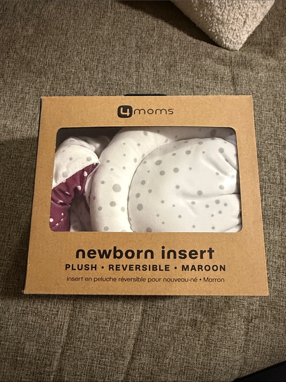 4moms Maroon & White Reversible Newborn Insert